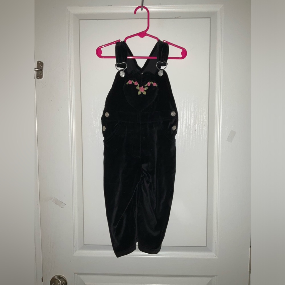 Appliqued Rachel's Kids Velvet Overalls
